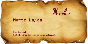 Mertz Lajos névjegykártya